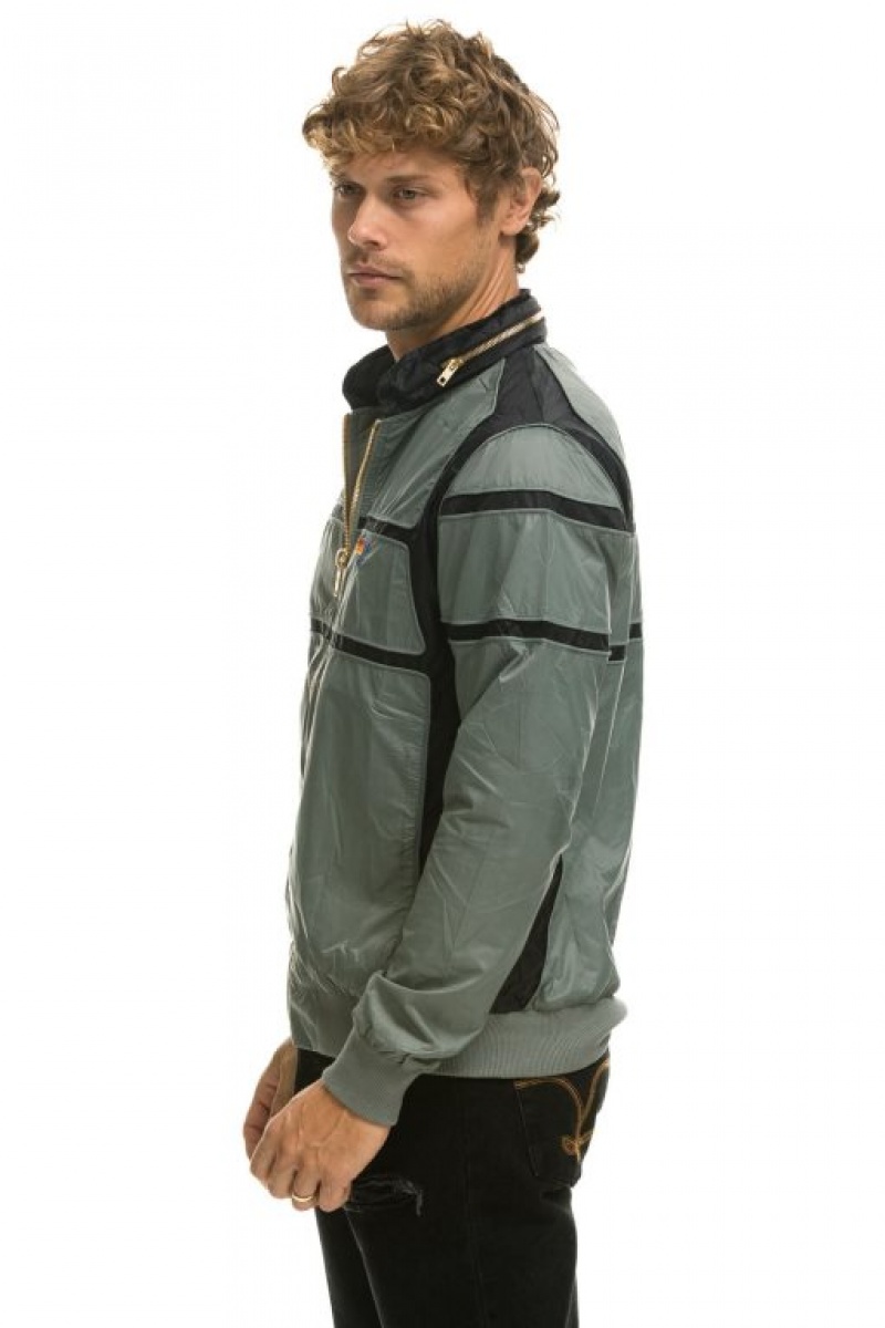 Chaquetas Aviator Nation Racer Hombre Grey | 64ZBTCUAF