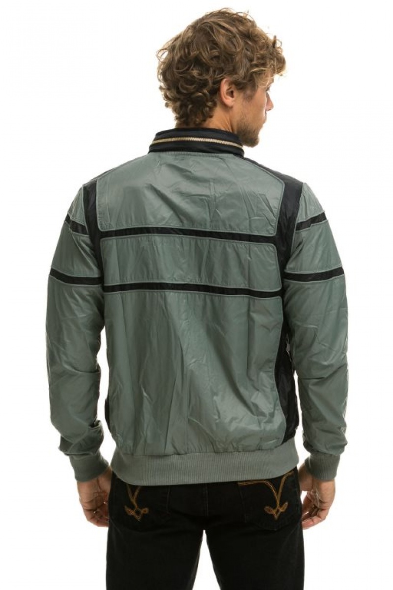 Chaquetas Aviator Nation Racer Hombre Grey | 64ZBTCUAF