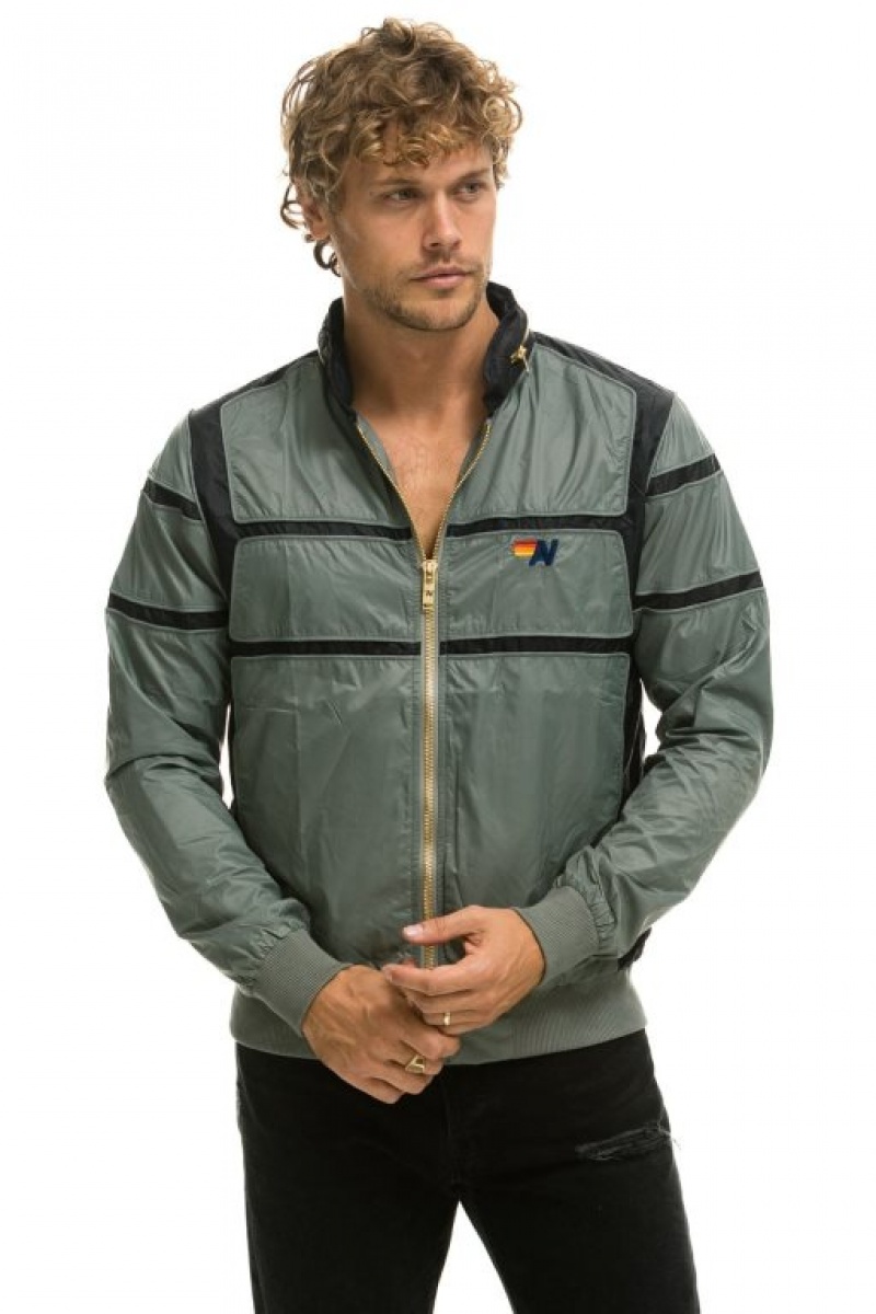 Chaquetas Aviator Nation Racer Hombre Grey | 64ZBTCUAF