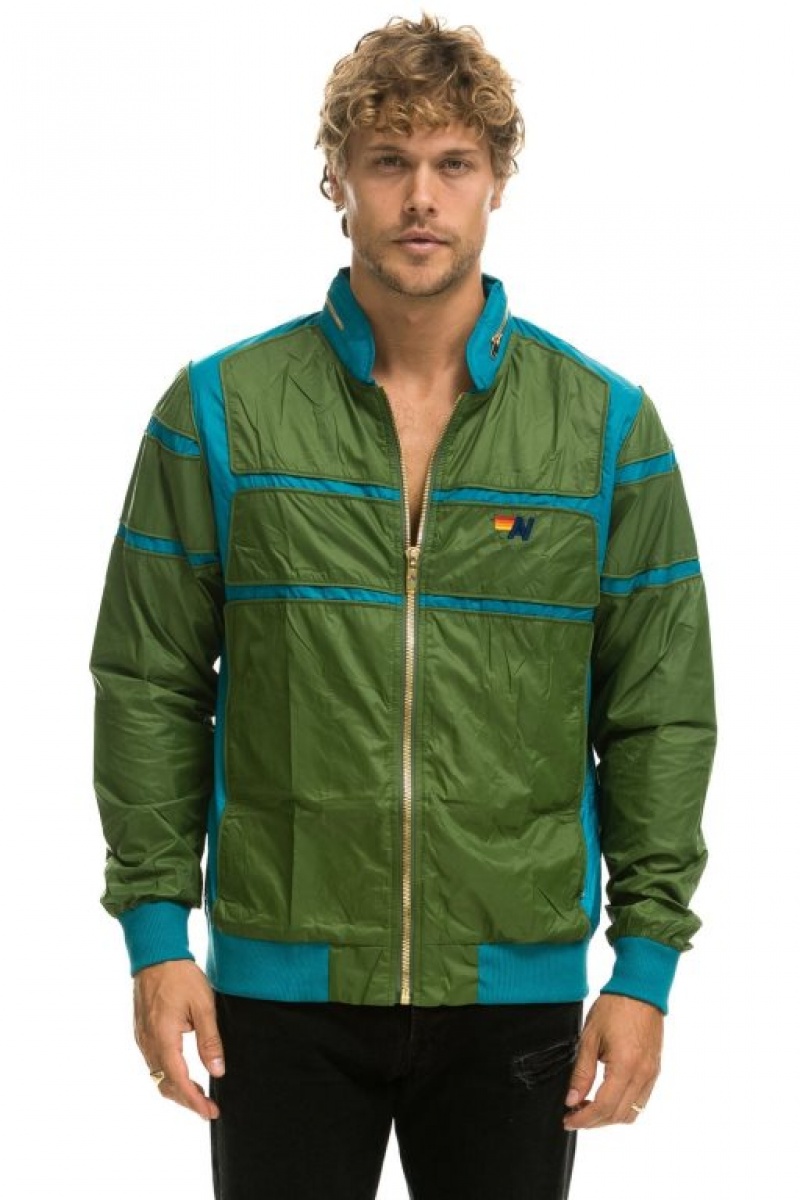 Chaquetas Aviator Nation Racer Hombre Green | 64ZERGWIQ