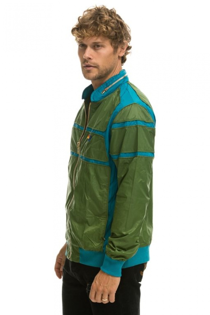 Chaquetas Aviator Nation Racer Hombre Green | 64ZERGWIQ