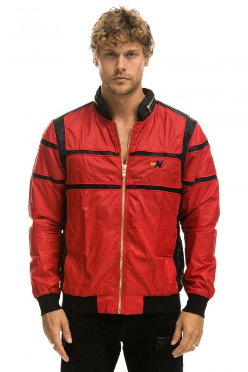 Chaquetas Aviator Nation Racer Hombre Pink | 65ASXCZQE