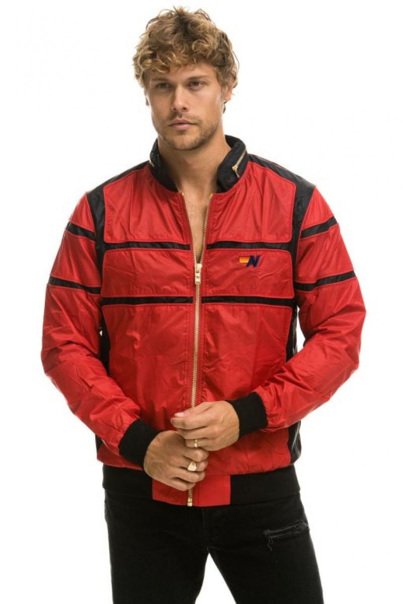 Chaquetas Aviator Nation Racer Hombre Pink | 65ASXCZQE