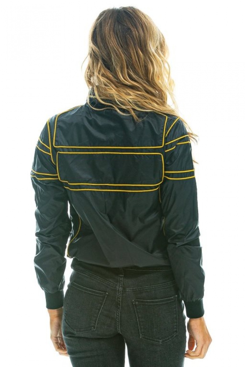 Chaquetas Aviator Nation Racer Mujer Black | 12BYHQGVP
