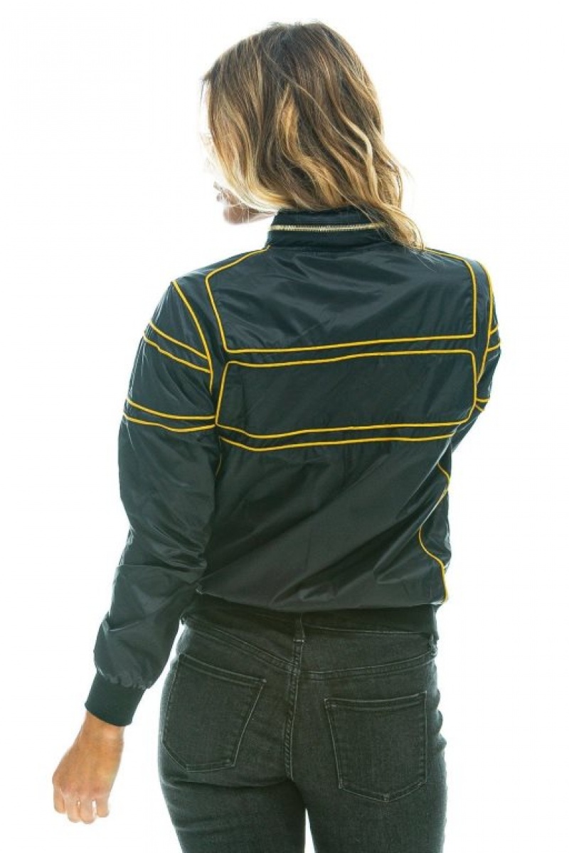 Chaquetas Aviator Nation Racer Mujer Black | 12BYHQGVP