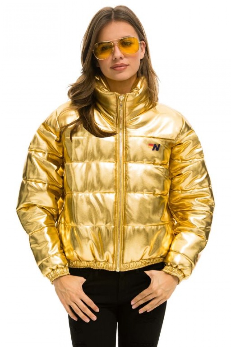 Chaquetas Aviator Nation Sunburst Apres Puffer Mujer Gold | 10VRNEDFW