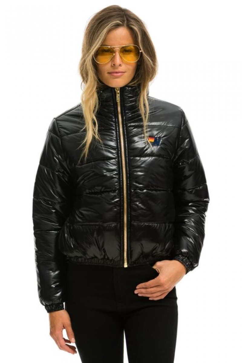 Chaquetas Aviator Nation Sunburst Apres Puffer Mujer Black | 10YGSXLBH