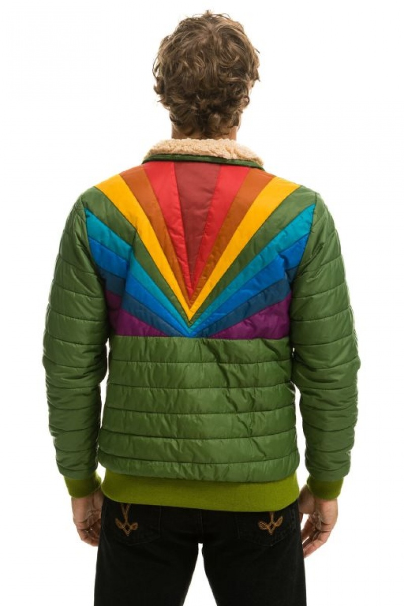 Chaquetas Aviator Nation Sunburst Hombre Green | 65KXNJGPA