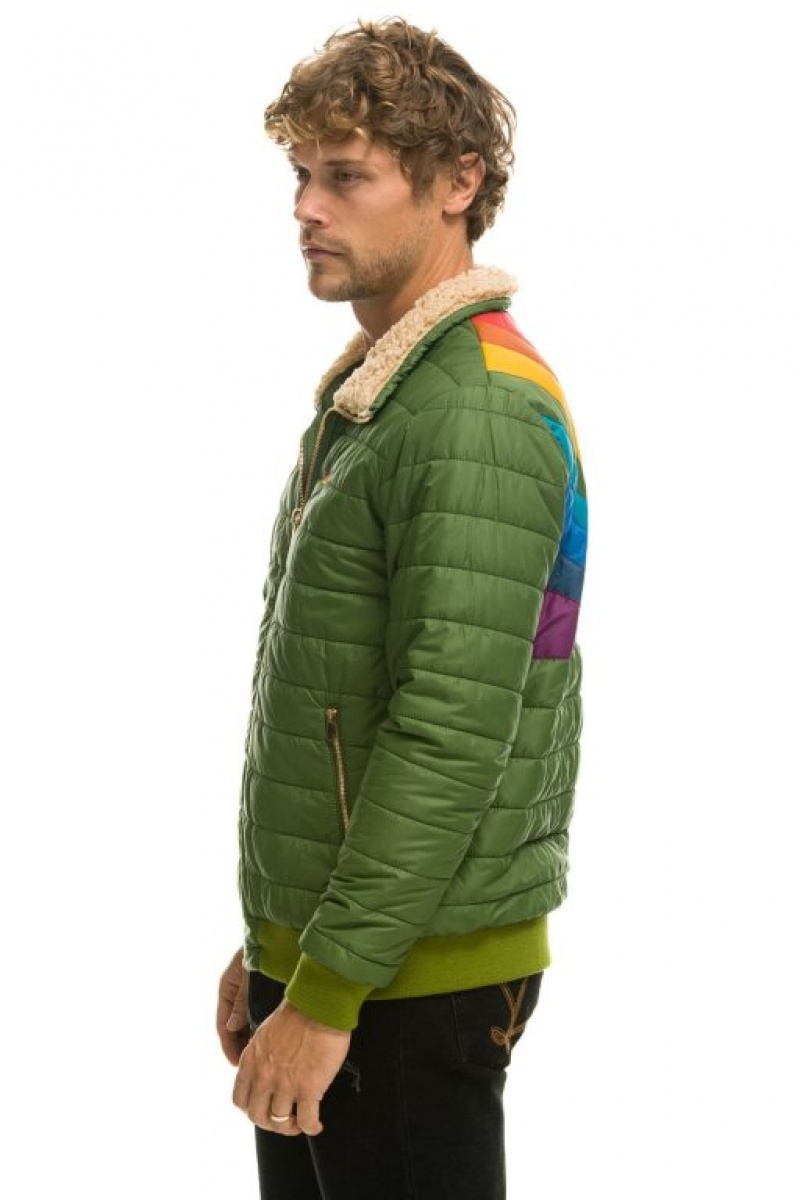 Chaquetas Aviator Nation Sunburst Hombre Green | 65KXNJGPA