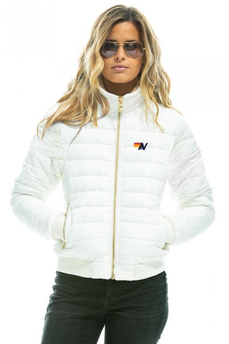 Chaquetas Aviator Nation Sunburst Mujer White | 10PDZAGYK