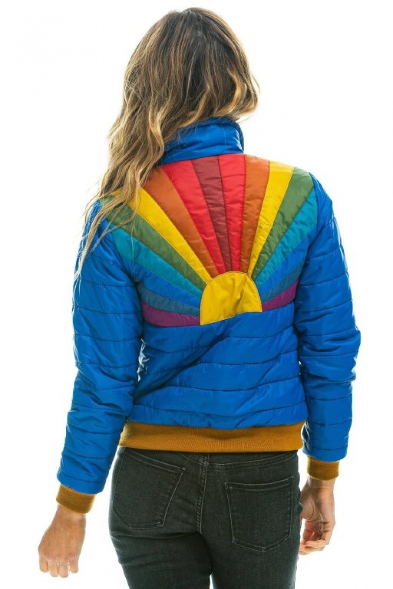 Chaquetas Aviator Nation Sunburst Mujer Blue | 10QKFOZXY
