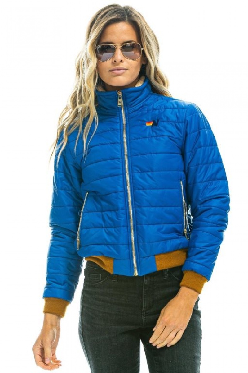 Chaquetas Aviator Nation Sunburst Mujer Blue | 10QKFOZXY