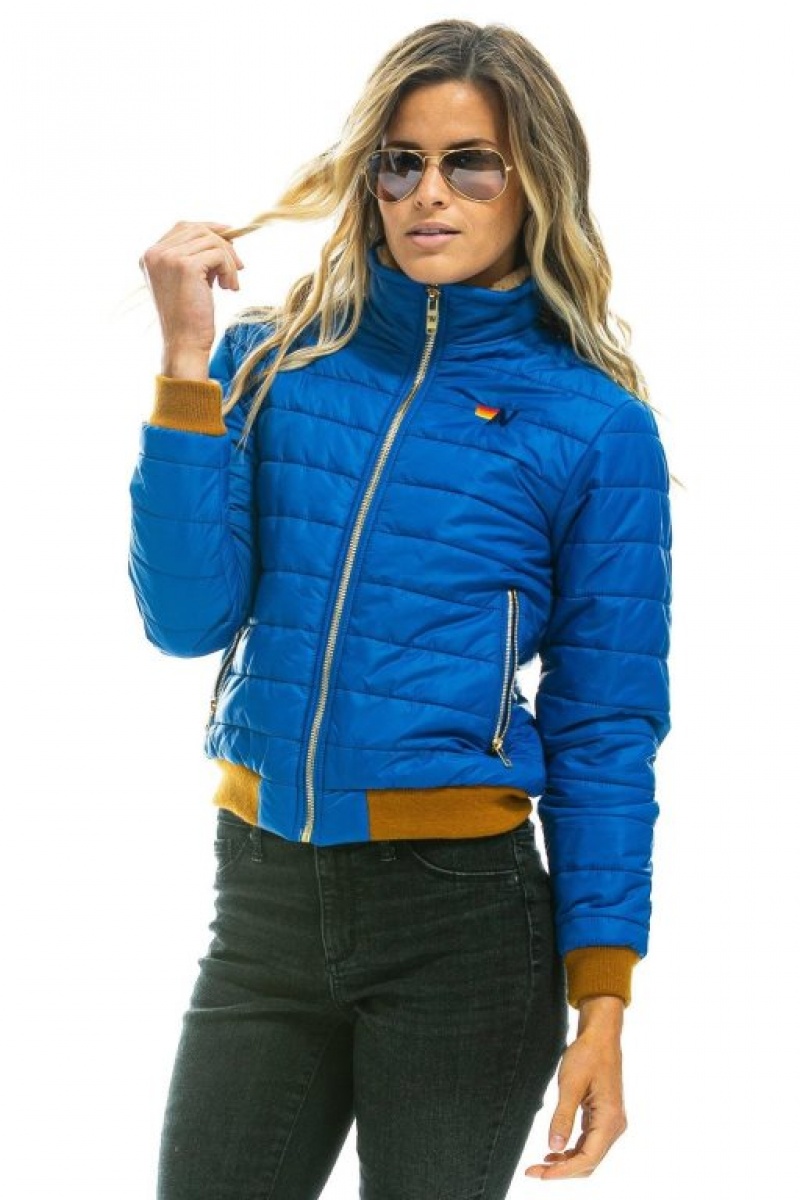 Chaquetas Aviator Nation Sunburst Mujer Blue | 10QKFOZXY