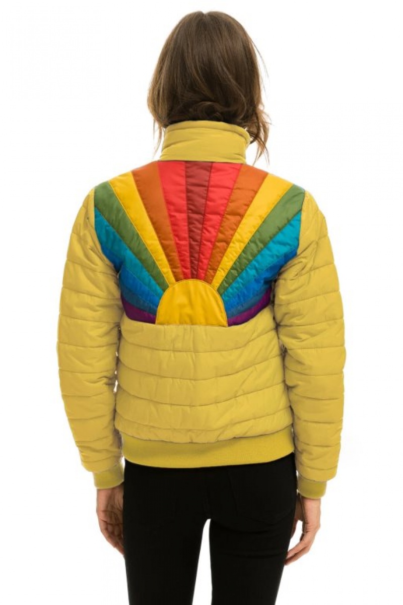 Chaquetas Aviator Nation Sunburst Mujer Khaki | 10QVBJXOE