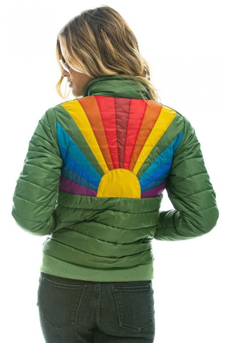 Chaquetas Aviator Nation Sunburst Mujer Green | 10SXFUVWY