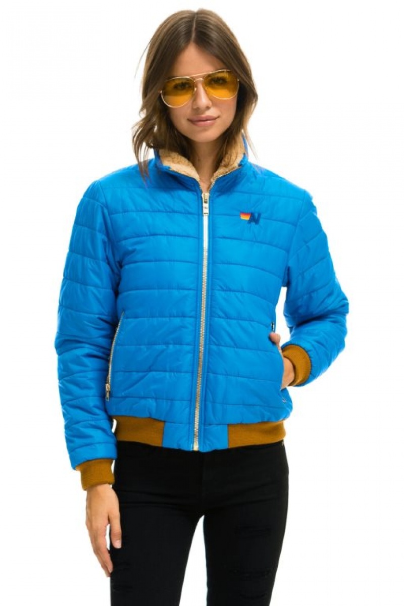 Chaquetas Aviator Nation Sunburst Mujer Blue | 10TSMFKCA