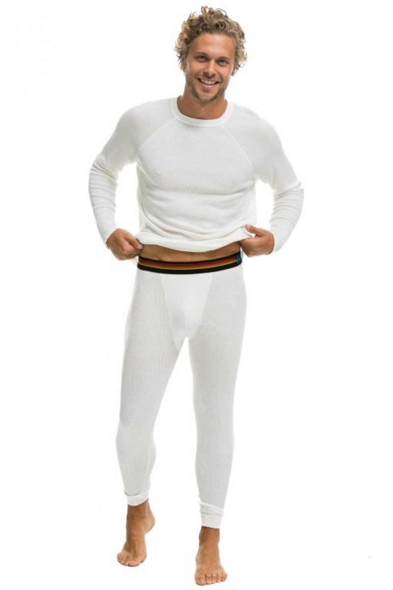 Chaquetas Aviator Nation Thermal Base Layer Set Hombre White | 64RYQKDTL