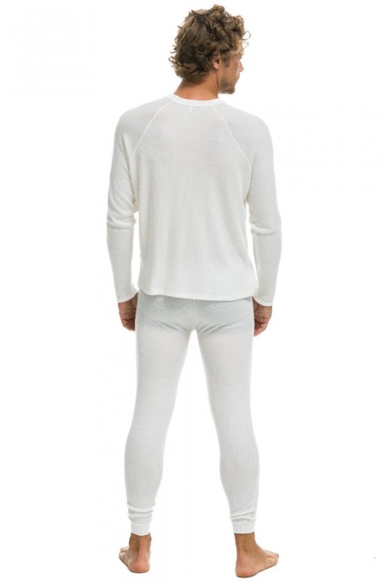 Chaquetas Aviator Nation Thermal Base Layer Set Hombre White | 64RYQKDTL