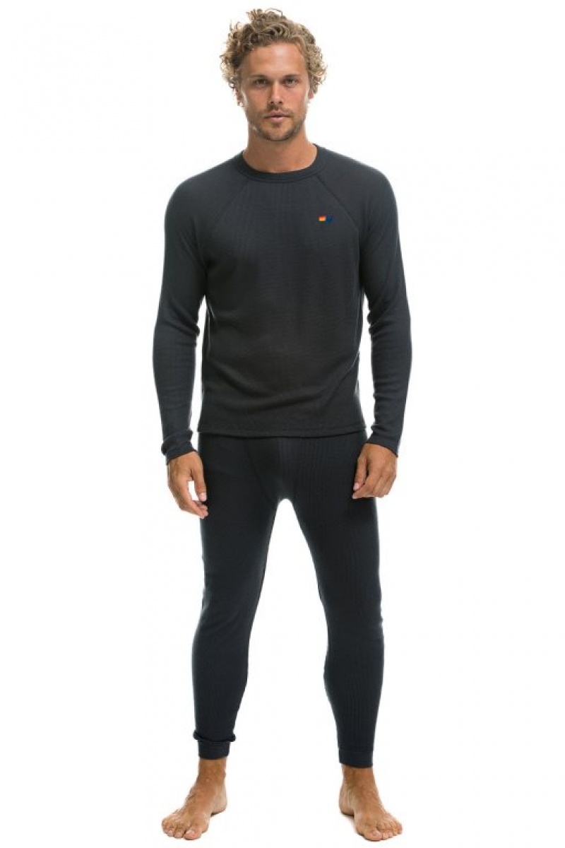 Chaquetas Aviator Nation Thermal Base Layer Set Hombre Titanium | 64SBWCEKU