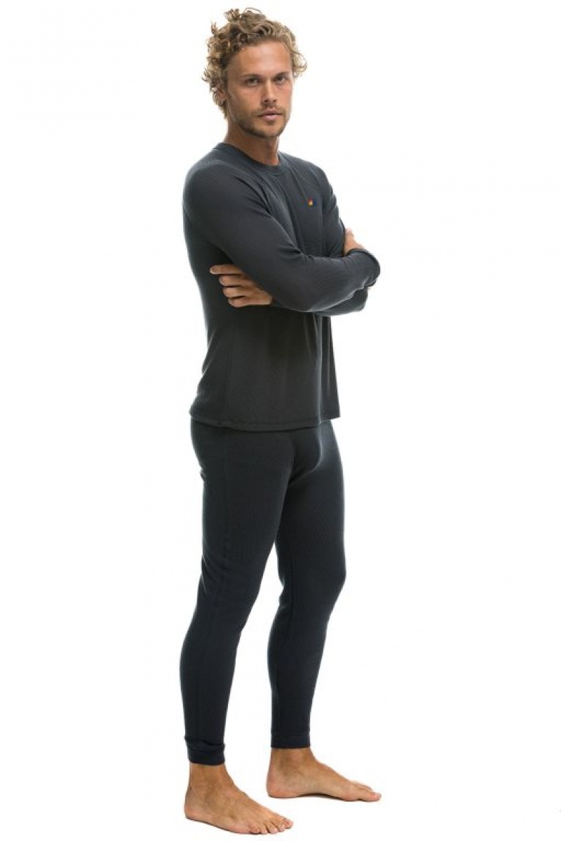 Chaquetas Aviator Nation Thermal Base Layer Set Hombre Titanium | 64SBWCEKU