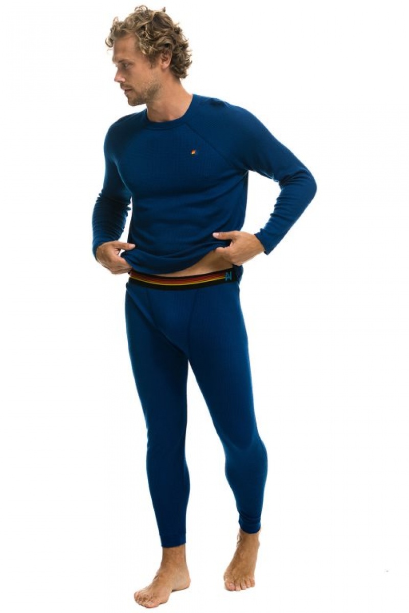 Chaquetas Aviator Nation Thermal Base Layer Set Hombre Royal | 64UZALHDI