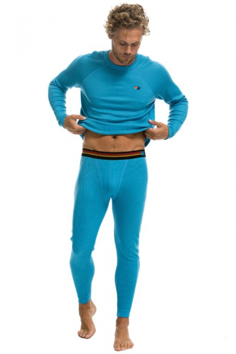 Chaquetas Aviator Nation Thermal Base Layer Set Hombre Ocean | 64WYDOFTB