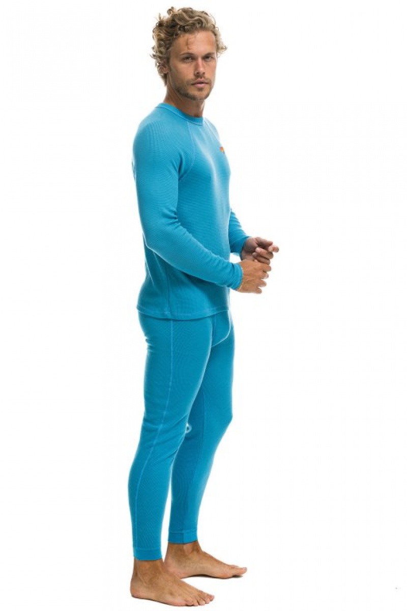 Chaquetas Aviator Nation Thermal Base Layer Set Hombre Ocean | 64WYDOFTB