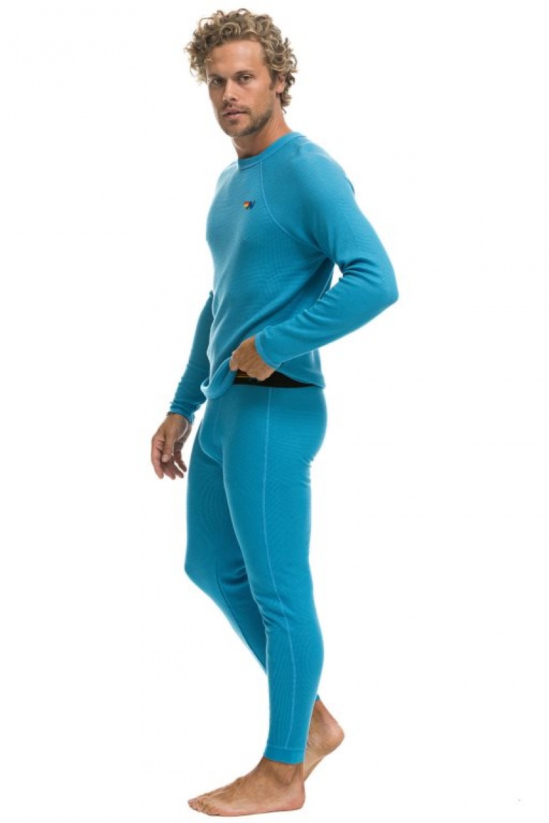 Chaquetas Aviator Nation Thermal Base Layer Set Hombre Ocean | 64WYDOFTB