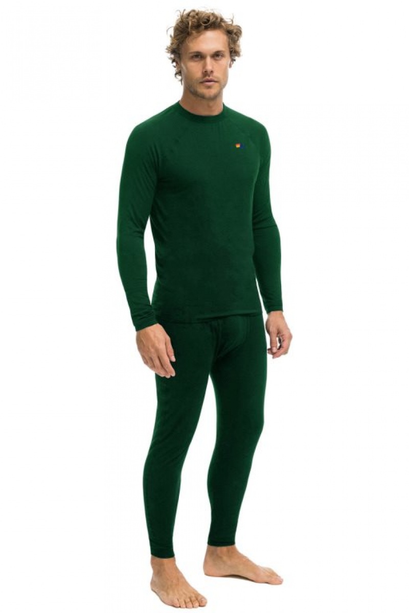 Chaquetas Aviator Nation Thermal Base Layer Set Hombre Forest | 64XNSBGAK