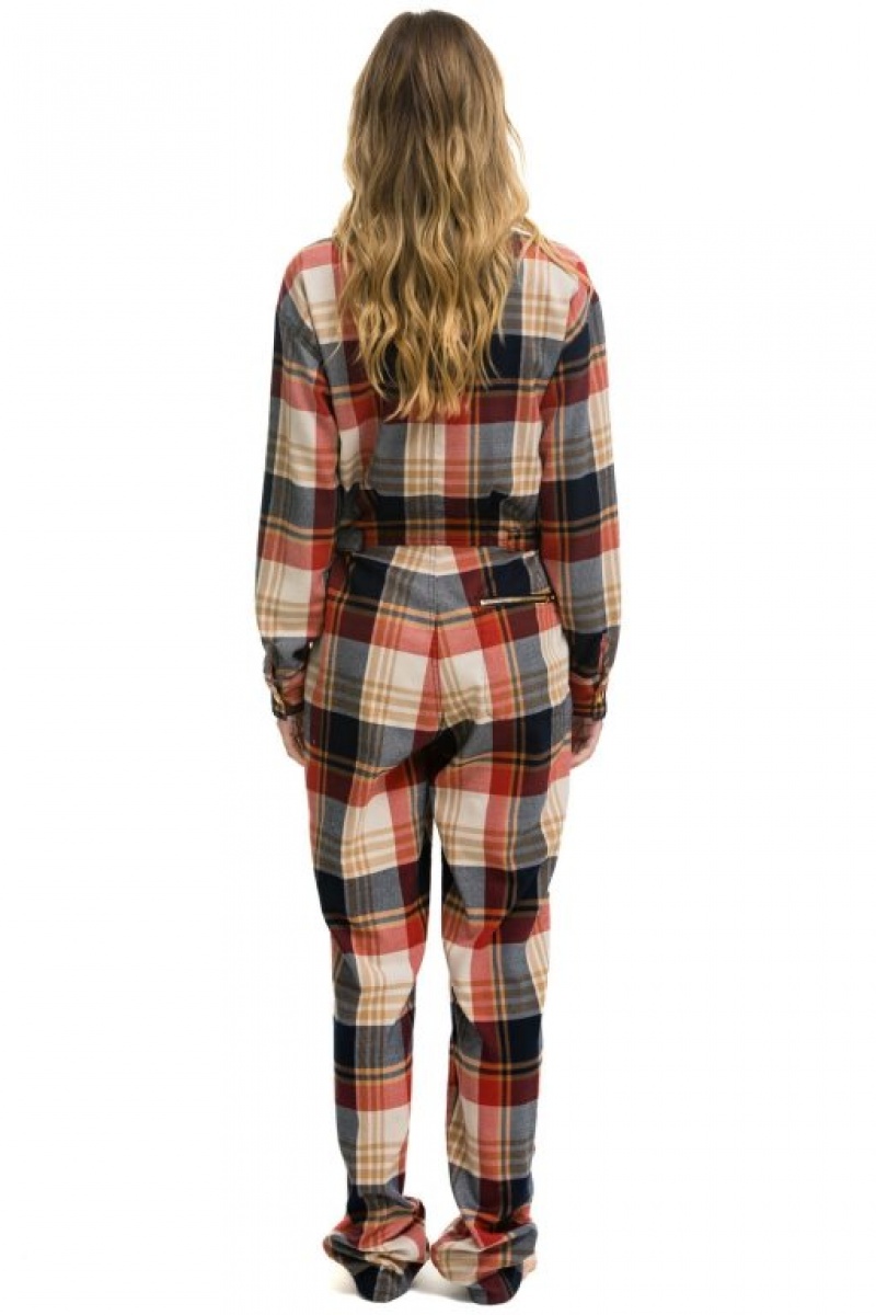 Flight Suit Aviator Nation Plaid Mujer Cowboy Plaid | 08YQGTZAJ