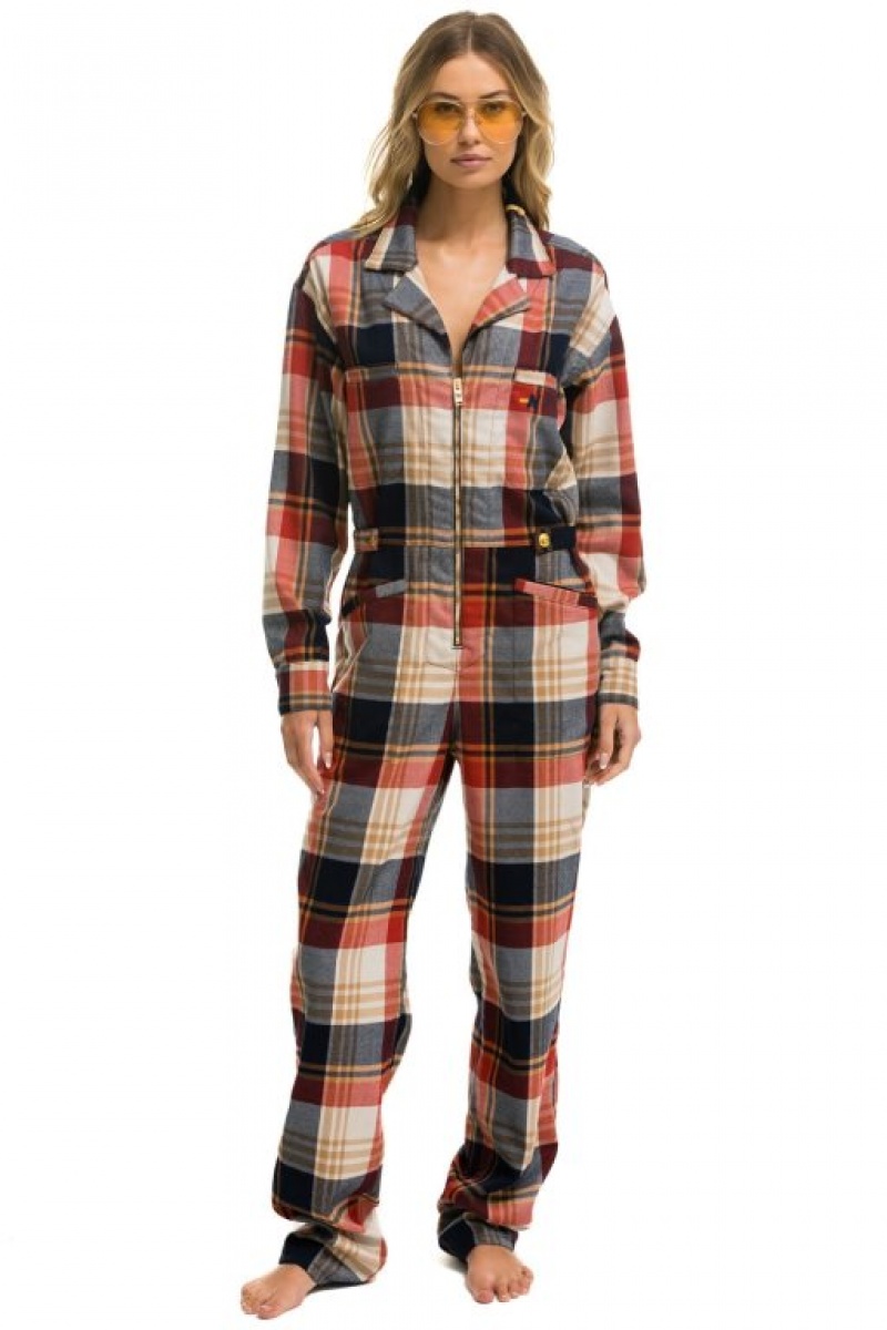 Flight Suit Aviator Nation Plaid Mujer Cowboy Plaid | 08YQGTZAJ