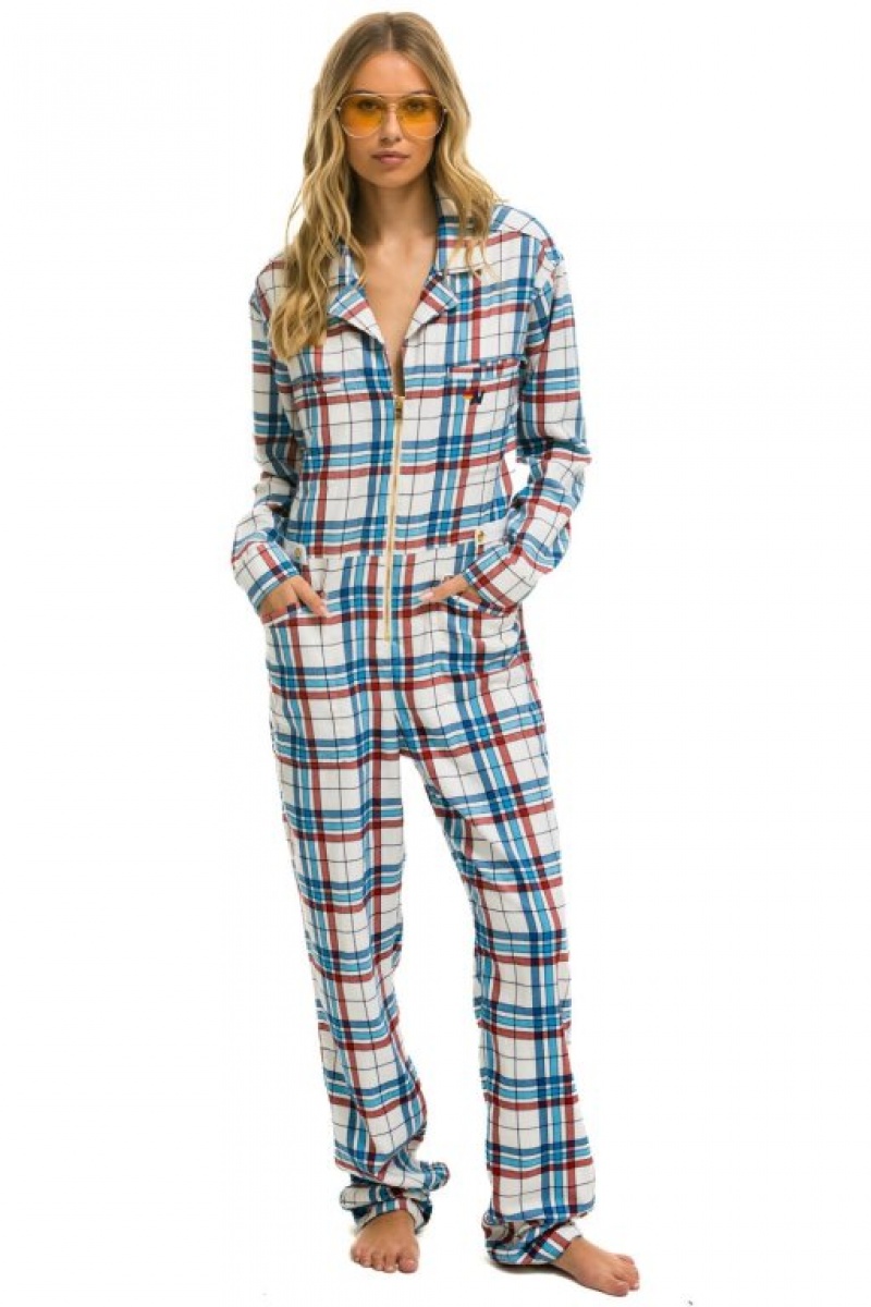 Flight Suit Aviator Nation Plaid Mujer Montauk Plaid | 08YLWZEQG