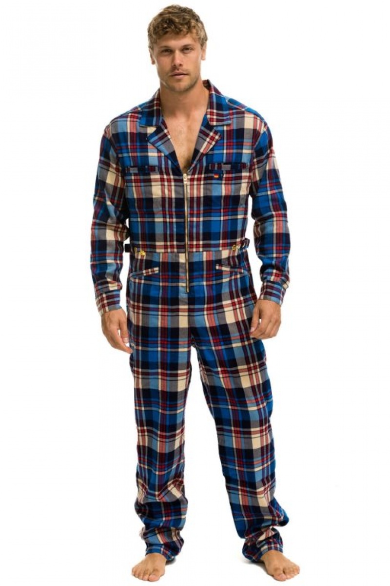 Flight Suit Aviator Nation Plaid Mujer Patriot Plaid | 08XZRHGDQ