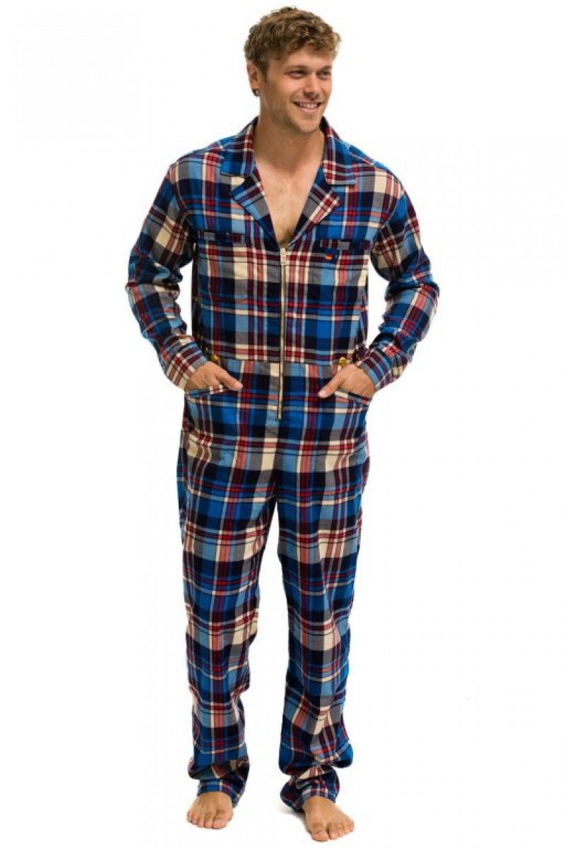 Flight Suit Aviator Nation Plaid Mujer Patriot Plaid | 08XZRHGDQ