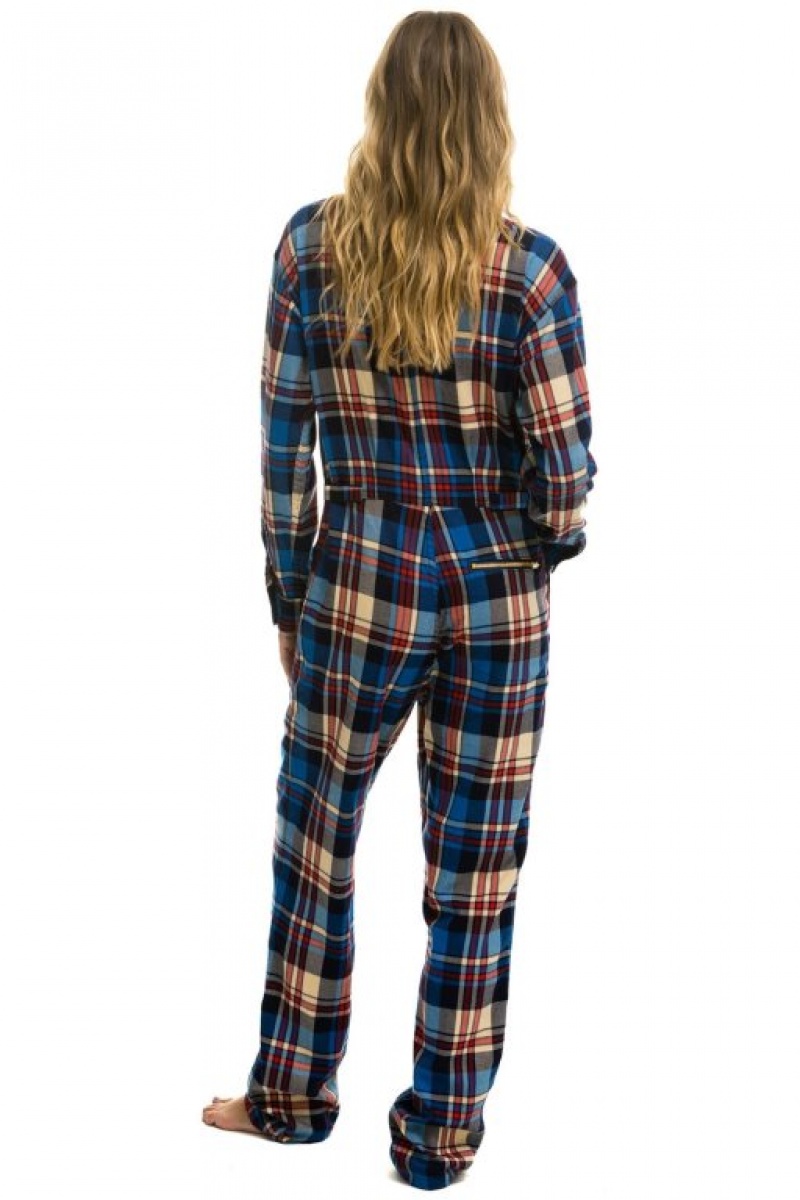 Flight Suit Aviator Nation Plaid Mujer Patriot Plaid | 08XZRHGDQ