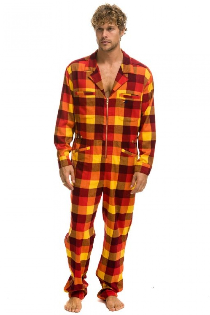 Flight Suit Aviator Nation Plaid Mujer Surfy Plaid | 08NWGUXBJ