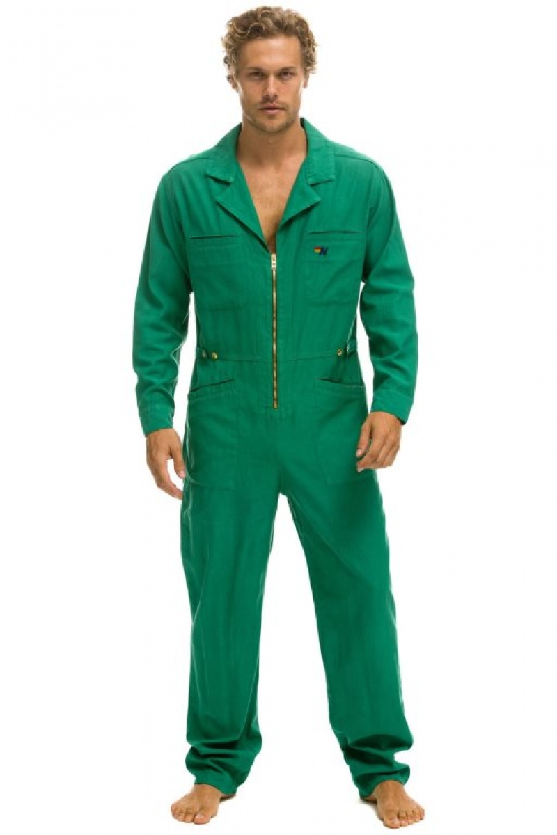 Flight Suit Aviator Nation Twill Mujer Green | 08MOZJWVA
