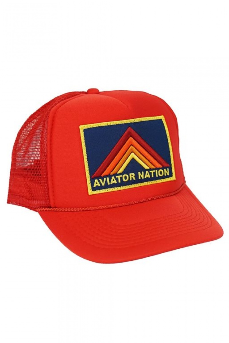 Gorras De Camionero Aviator Nation Mountain Stripe Vintage Mujer Blue Stripes | 49TCJLGEH
