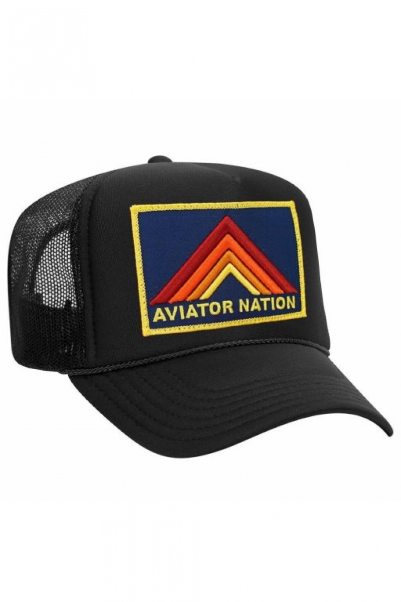 Gorras De Camionero Aviator Nation Mountain Stripe Vintage Mujer Blue Stripes | 49TCJLGEH