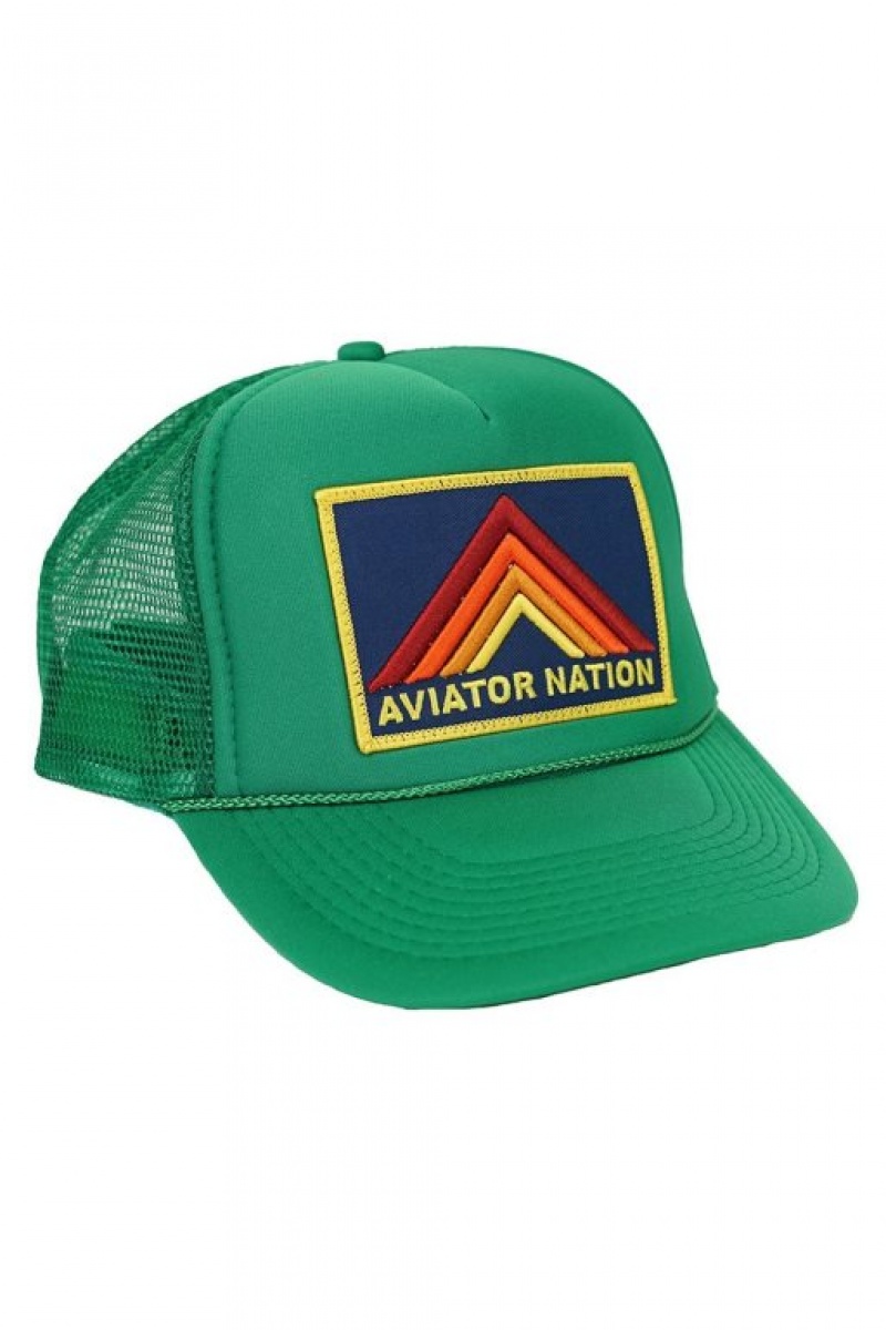 Gorras De Camionero Aviator Nation Mountain Stripe Vintage Mujer Blue Stripes | 49TCJLGEH