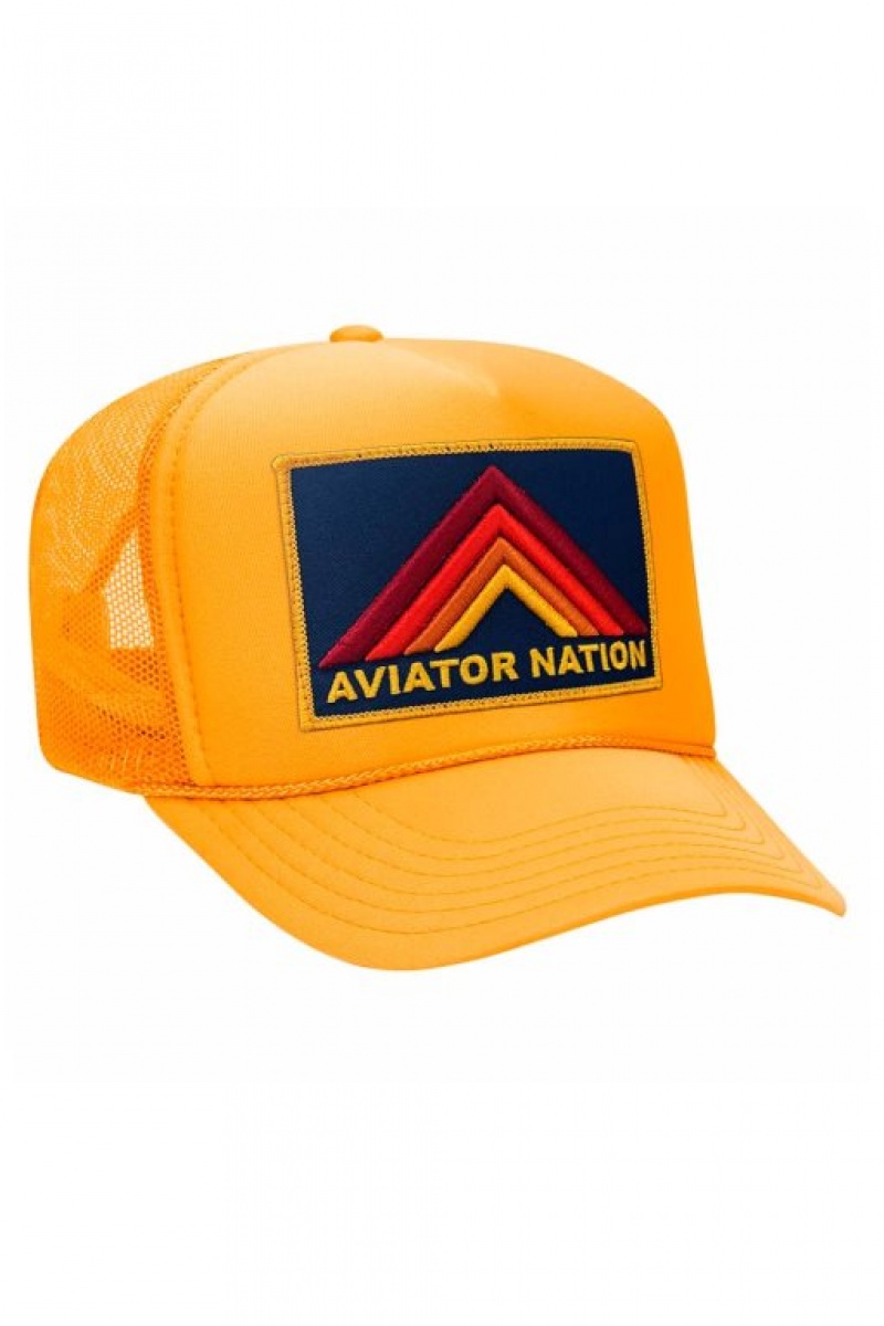 Gorras De Camionero Aviator Nation Mountain Stripe Vintage Mujer Blue Stripes | 49TCJLGEH