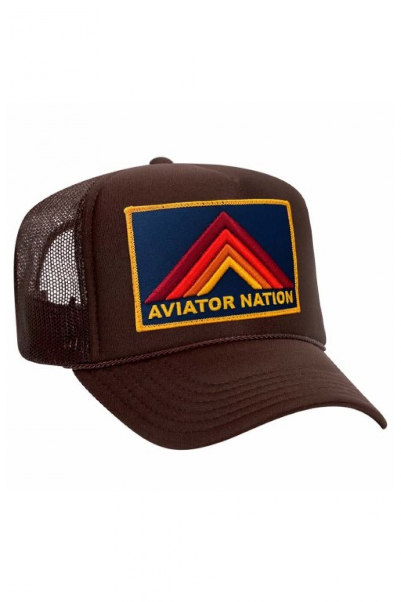 Gorras De Camionero Aviator Nation Mountain Stripe Vintage Mujer Blue Stripes | 49TCJLGEH