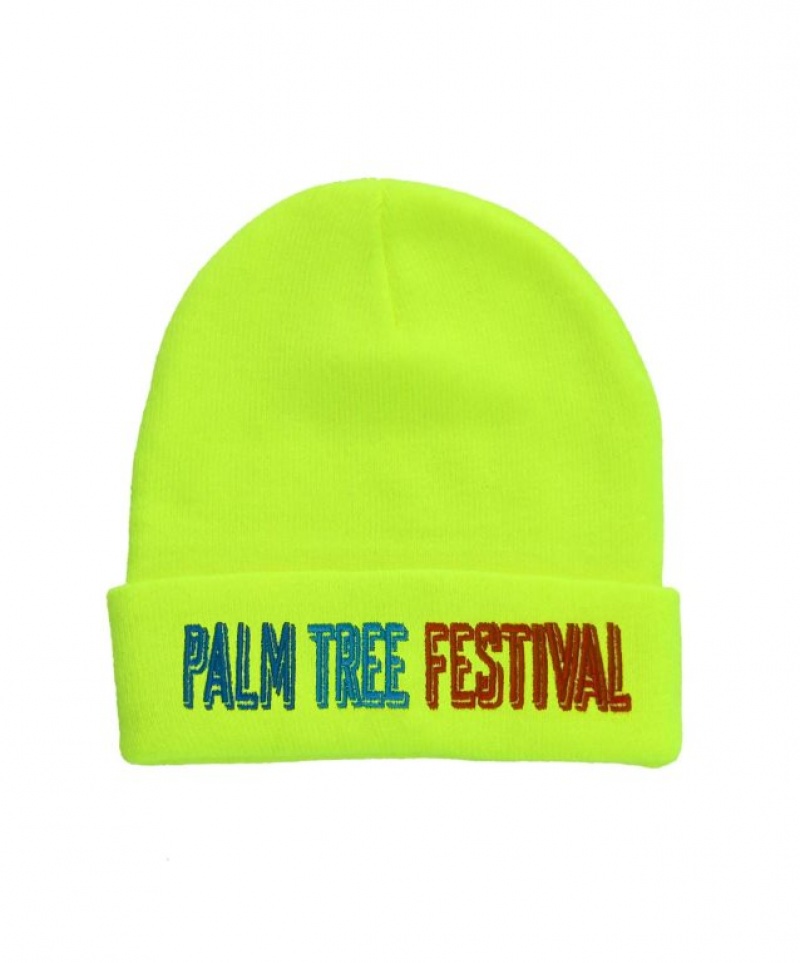 Gorro Aviator Nation Palm Tree Festival Aspen 2023 Hombre Yellow | 83ZYKMPWQ