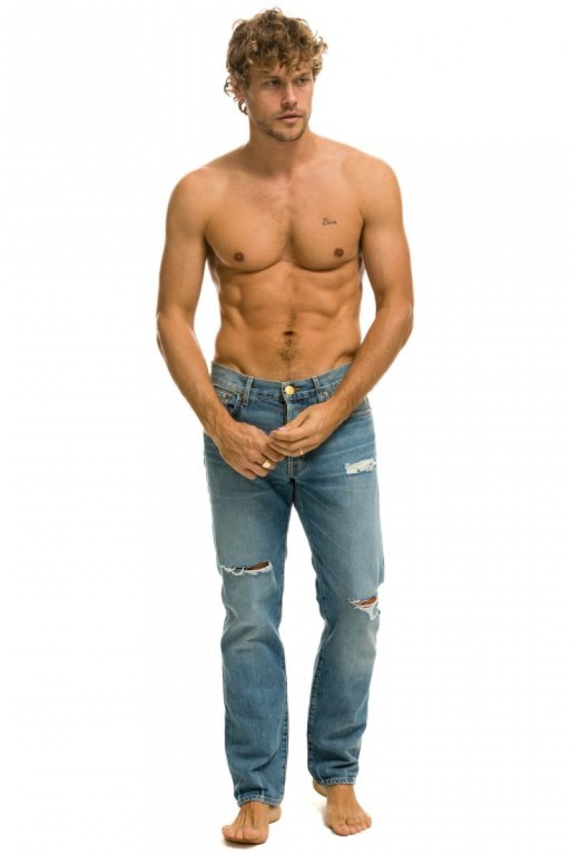 Jeans Aviator Nation Classic Straight Leg Denim Hombre Vintage | 97GZMPSHE