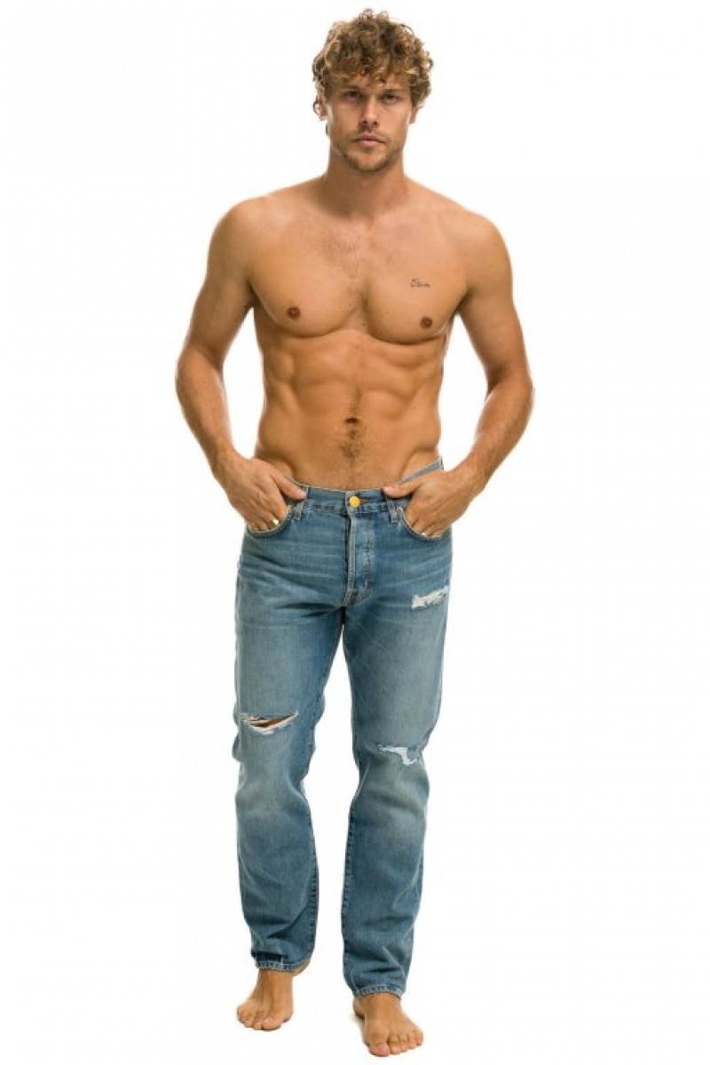Jeans Aviator Nation Classic Straight Leg Denim Hombre Vintage | 97GZMPSHE