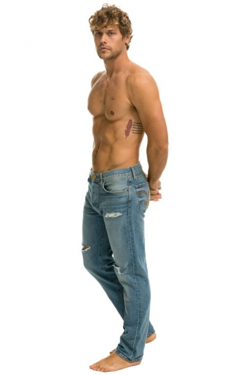 Jeans Aviator Nation Classic Straight Leg Denim Hombre Vintage | 97GZMPSHE
