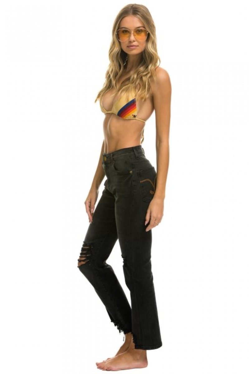 Jeans Aviator Nation High Rise Slim Boot Mujer Black | 41QVIRLUS