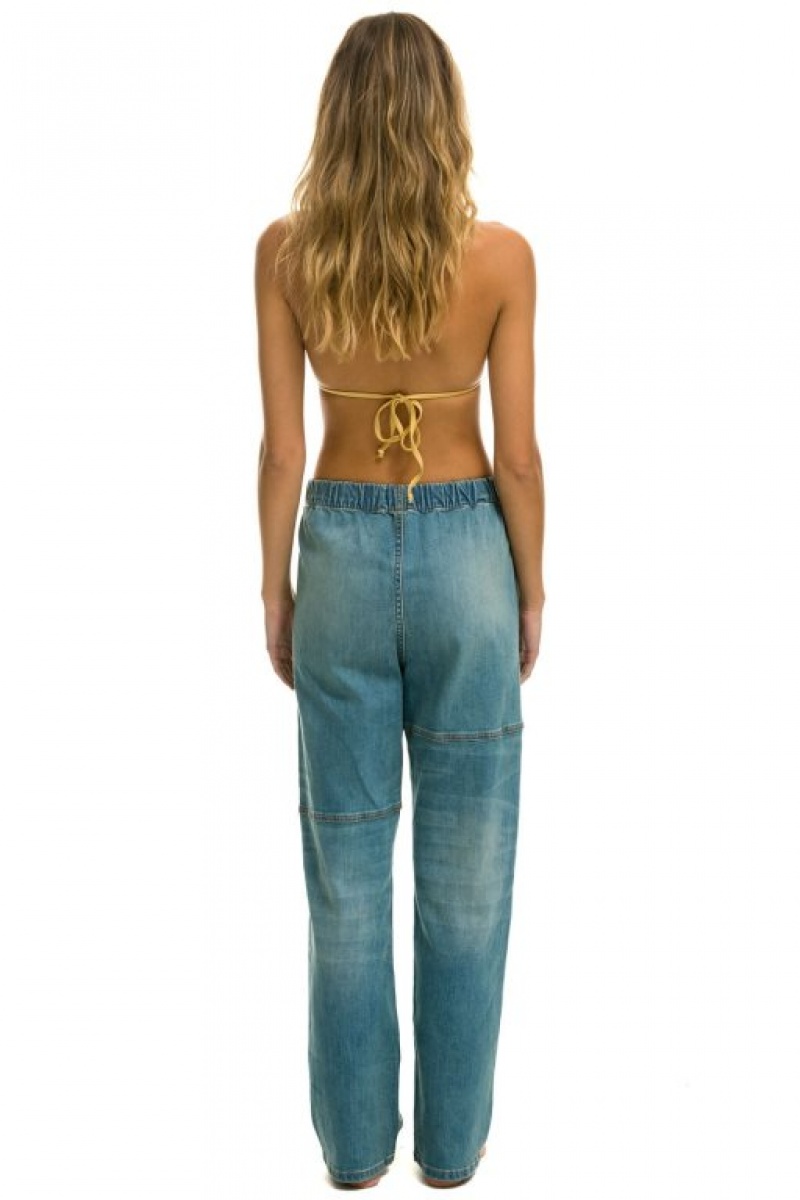 Jeans Aviator Nation Mid Rise Rancher Relaxed Fit Mujer Vintage | 41OWMVEGN