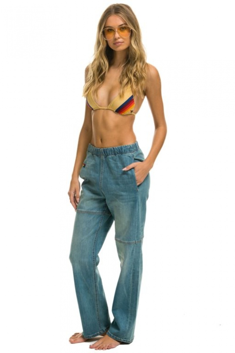 Jeans Aviator Nation Mid Rise Rancher Relaxed Fit Mujer Vintage | 41OWMVEGN
