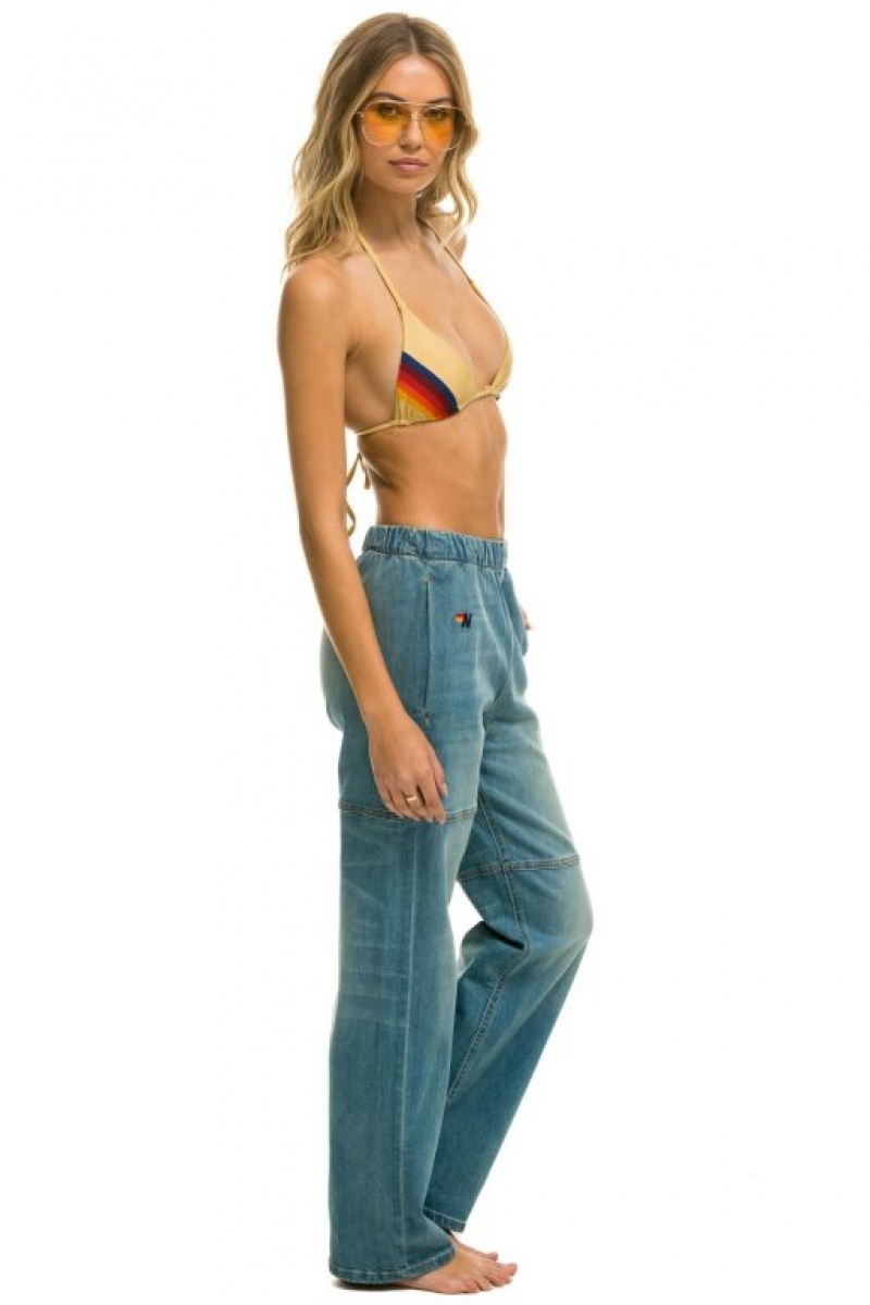Jeans Aviator Nation Mid Rise Rancher Relaxed Fit Mujer Vintage | 41OWMVEGN